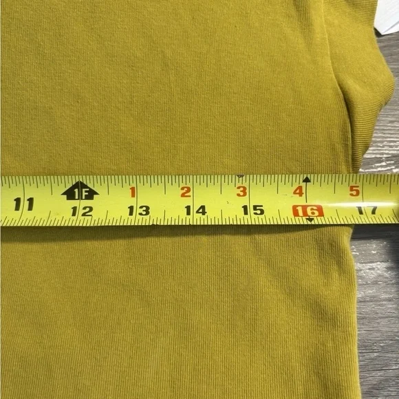 Mustard Yellow Cap Sleeve Top with Gold Buttons - DEE-ZYY- Estimate Size Medium - Picture 6 of 7